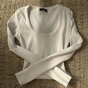 Naked Wardrobe Ribbed White Bodysuit